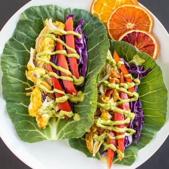 Image for Slow Cooker Curried Chicken Tacos with Avocado Crema