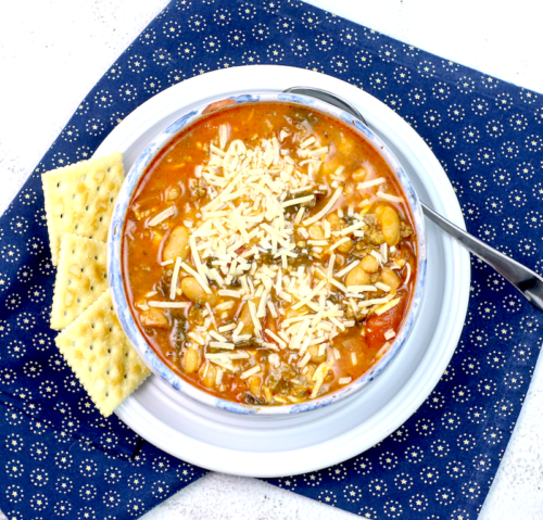 Discover how to make this easy kale soup recipe with cannellini beans and ground beef in an instant pot. This is the perfect dish for those on the ketogenic diet! The ingredients are simple but they pack a lot of flavor when cooked together in one pot. It's super hearty, filling, and has only 9g net carbs per serving! Add your favorite toppings like cheese or keto crackers to finish off this healthy meal that will keep you satisfied until your next mealtime!