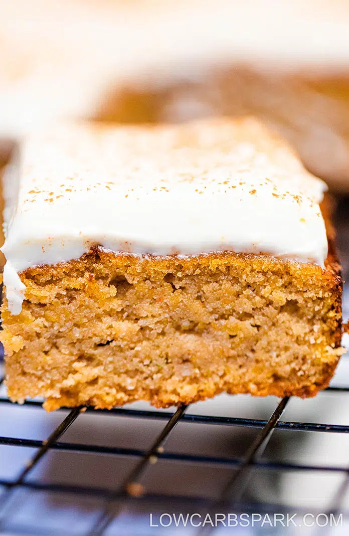 Image for The BEST Keto Pumpkin Bars with Cream Cheese Frosting