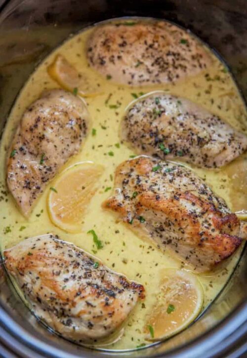 keto dump and go crockpot meals - creamy lemon chicken