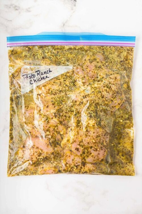 Keto Freezer Dump Meals - Keto Pesto Chicken Crock Pot