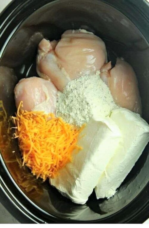 Keto Freezer Dump Meals - slow cooker cream cheese crack chicken