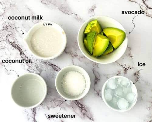 keto avocado smoothie ingredients